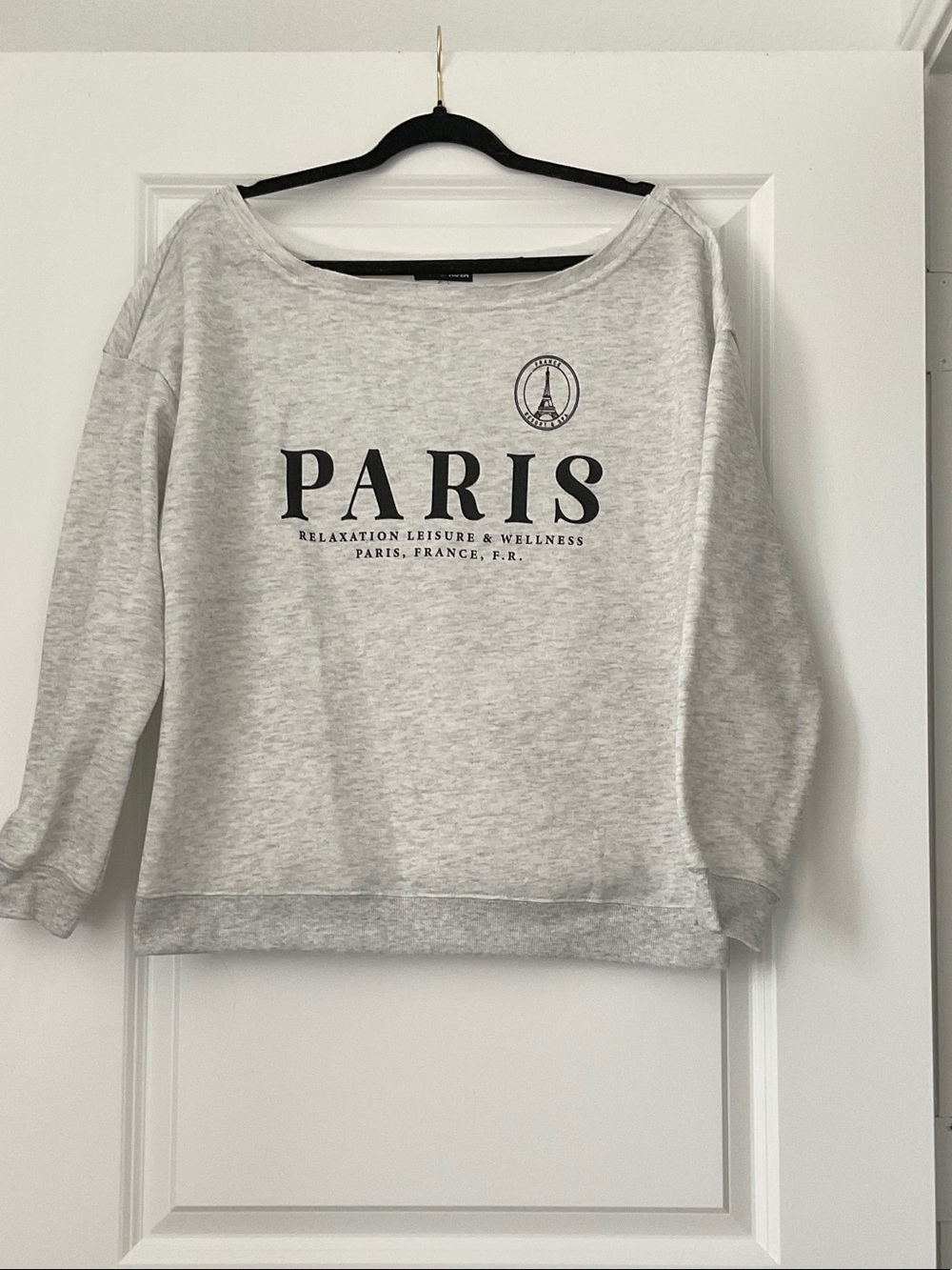 Fashion Nova Light Gray "PARIS" Crewneck Sweatshirt